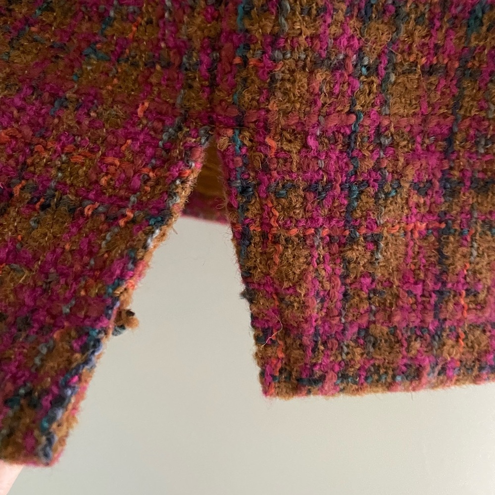 New‎ Skies Are Blue burgundy and brown tweed  mini skirt Christmas gift Holiday - Picture 4 of 10